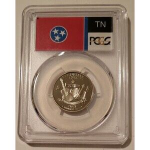 2002 S Clad Tennessee State Quarter Proof PR70 DCAM PCGS Flag Label